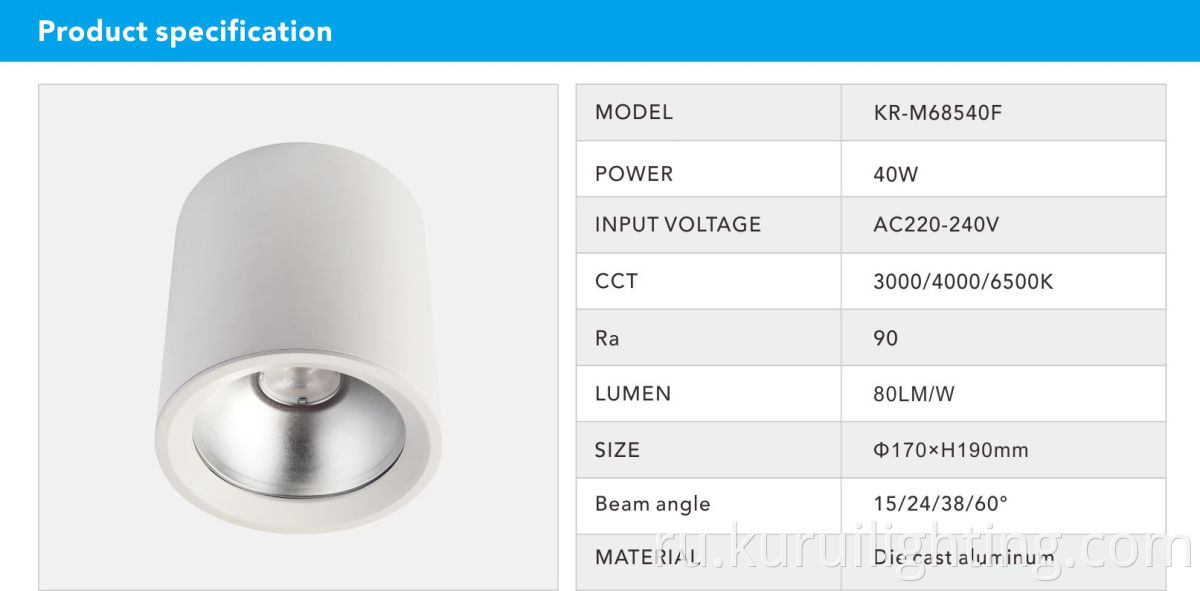 40w LED Round Surface Downlight
